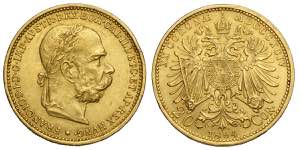 Austria, Franz Joseph I, 20 Corona 1894, Au ... 