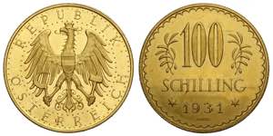 Austria, Republic, 100 Schilling 1931, Au ... 