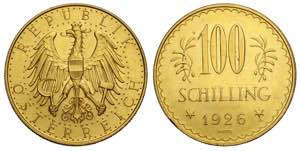 Austria, Republic, 100 Schilling 1926, Au ... 