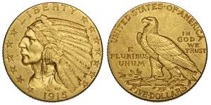 United States of America, 5 Dollars 1915, Au ... 