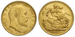 Australia, Edward VII, Sovereign 1907-M, Au ... 