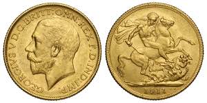 Australia, George V, Sovereign 1911-M, Au mm ... 