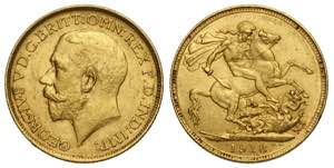 Australia, George V, Sovereign 1918-S, Au mm ... 
