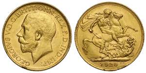 Australia, George V, Sovereign 1920-P, Au mm ... 