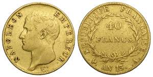 France, Napoleon I Emperor, 40 Francs AN ... 