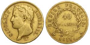 France, Napoleon I Emperor, 40 Francs ... 