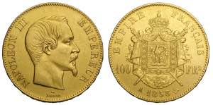 France, Napoleon III, 100 Francs 1858-A, Au ... 