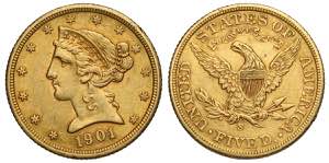 United States of America, 5 Dollars 1901-S, ... 