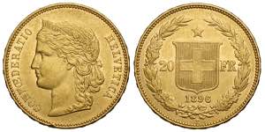 Switzerland, Confederation, 20 Francs 1896, ... 