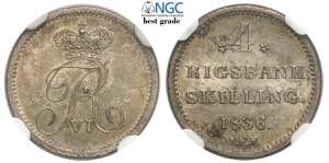 Denmark, Frederik VI, 4 rigsbankskilling ... 