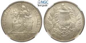 Guatemala, Republic, Peso 1897, Ag mm 37 in ... 