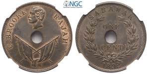 Sarawak, Charles J. Brooke, Cent 1892-H, Cu ... 