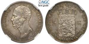 Netherlands, William II, 1/2 Gulden 1847, Ag ... 