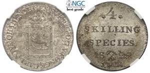 Norway, Carl XIV, 4 Skilling 1825-JMK, Mi mm ... 