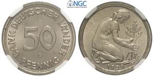 Germany, Federal Republic, 50 Pfennig 1950-G ... 