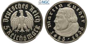Germany, Third Reich, 5 Reichsmark 1933-F ... 