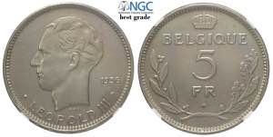 Belgium, Leopold III, 5 Francs 1936 ... 