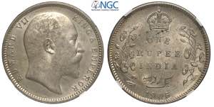 India-British, Edward VII, Rupee 1905 (c) ... 