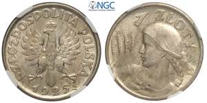 Poland, Republic, Zloty 1925, Ag mm 23 in ... 