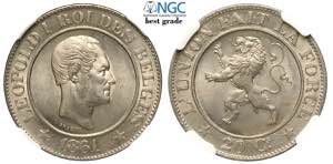 Belgium, Leopold I, 20 Centimes 1861, CuNi ... 