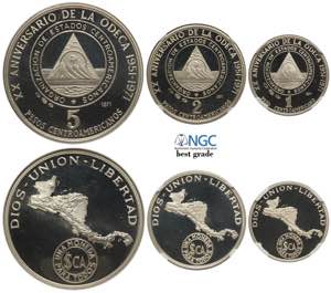 Central American Union, Silver Proof Set ... 
