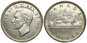 Canada, George VI, Dollar 1947, Rara Ag mm ... 