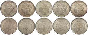 United States of America, Lot od 5 coins: ... 
