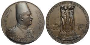Egypt, medal fort the visit of the King Fuad ... 