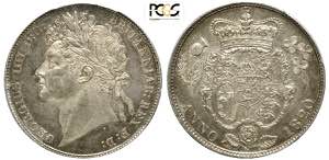 Great Britain, George IV, 1/2 Crown 1820, Ag ... 