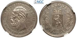 Norway, Oscar II, Krone 1892, Ag mm 25 in ... 