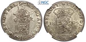 Netherlands, Batavian Republic, Rijksdaalder ... 