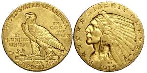 United States of America, 5 Dollars 1912, Au ... 