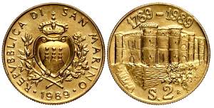 San Marino, Nuova Monetazione, Marengo da 2 ... 