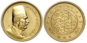 Egypt, Fuad I, 100 Piastres 1922, Au g 8,50 ... 