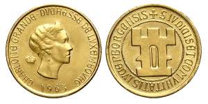Luxembourg, Charlotte, 20 Francs 1963, Au ... 