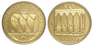 San Marino, Nuova Monetazione, 50 Euro 2003 ... 