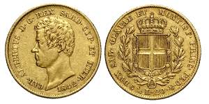 Savoia, Carlo Alberto, 20 Lire 1842 Genova, ... 