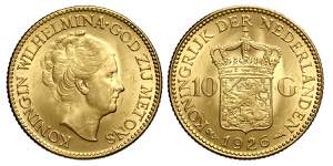 Netherlands, Wilhelmina I, 10 Gulden 1926, ... 