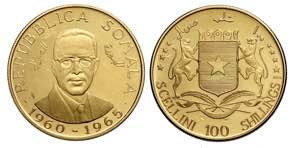 Somalia, Republic, 100 Shillings 1965, Au ... 