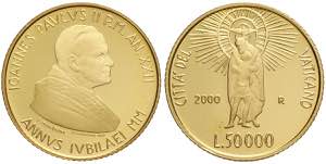 Vaticano, Giovanni Paolo II, 50000 Lire 2000 ... 
