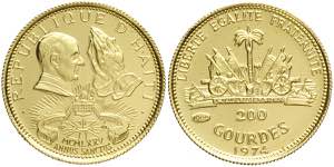 Haiti, Republic, 200 Gourdes 1974, Au 900 g ... 