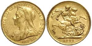 Australia, Victoria, Sovereign 1901-M, Au mm ... 