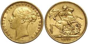 Australia, Victoria, Sovereign 1876-S, Au mm ... 