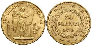 France, Modern Republics, 20 Francs 1895-A, ... 
