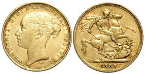 Australia, Victoria, Sovereign 1885-S, Au mm ... 