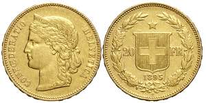 Switzerland, Confederation, 20 Francs 1895, ... 