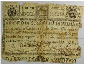 Pio VI, Banco di Santo Spirito di Roma ... 