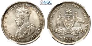 Australia, George V, Florin 2 Shillings 1924 ... 
