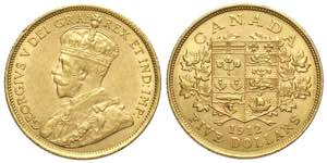 Canada, George V, 5 Dollars 1912, Au mm 22 ... 