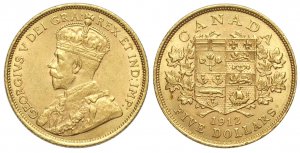 Canada, George V, 5 Dollars 1912, Au mm 22 ... 